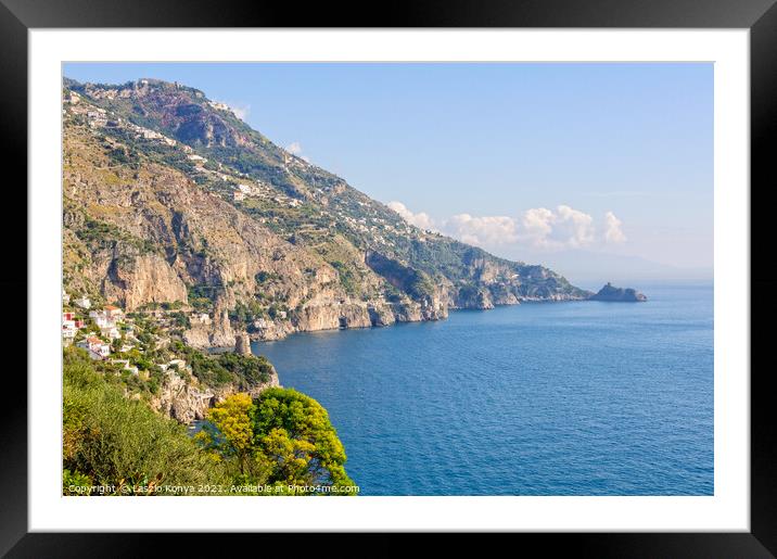 Bay of Praiano - Amalfi Coast Framed Mounted Print by Laszlo Konya