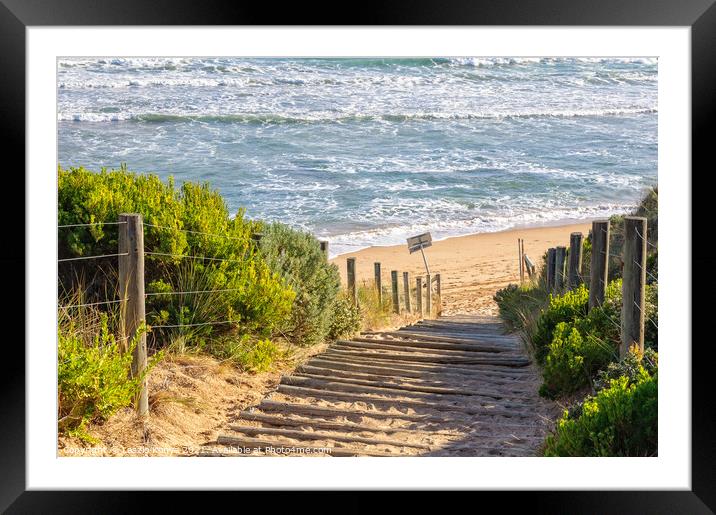 To the beach - Point Lonsdale Framed Mounted Print by Laszlo Konya