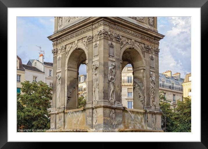 Fontaine des Innocents - Paris Framed Mounted Print by Laszlo Konya