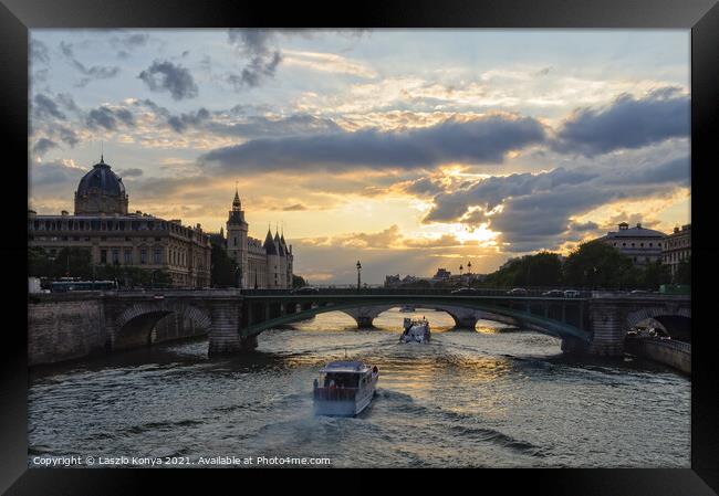 Summer twilight - Paris Framed Print by Laszlo Konya