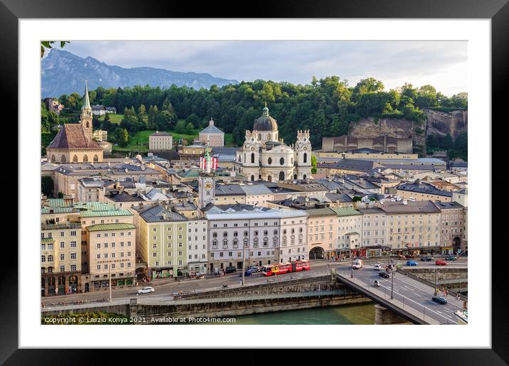 View from the Kapuzinerkloster - Salzburg Framed Mounted Print by Laszlo Konya