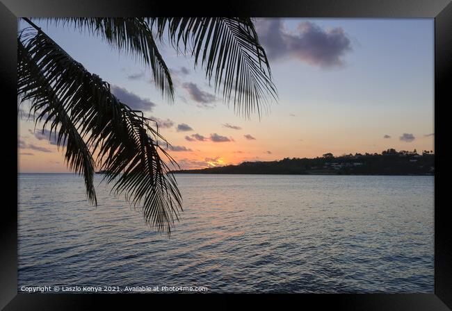 Sunset - Port Vila Framed Print by Laszlo Konya