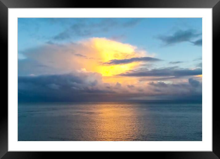 Sunset near Swansea Wales Framed Mounted Print by Patricija Jaunaraja
