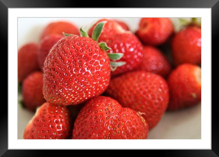 Home grown Strawberries Framed Mounted Print by Ian Turnell