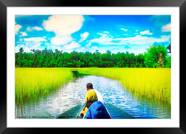 take a boat on the lake Framed Mounted Print by John Lusikooy