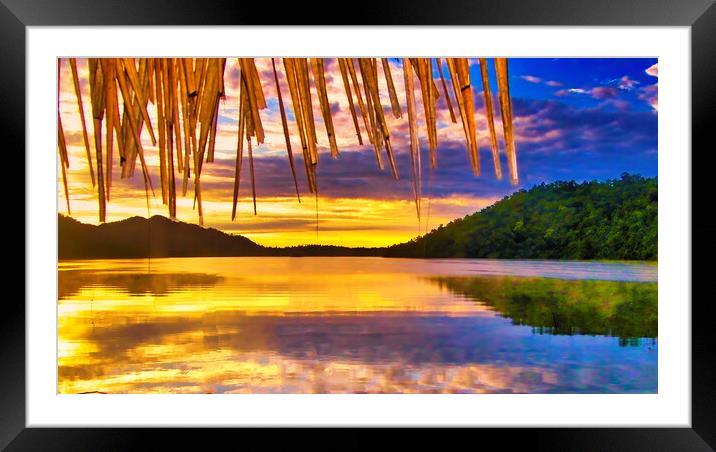 warm sunsets over the lake Framed Mounted Print by John Lusikooy