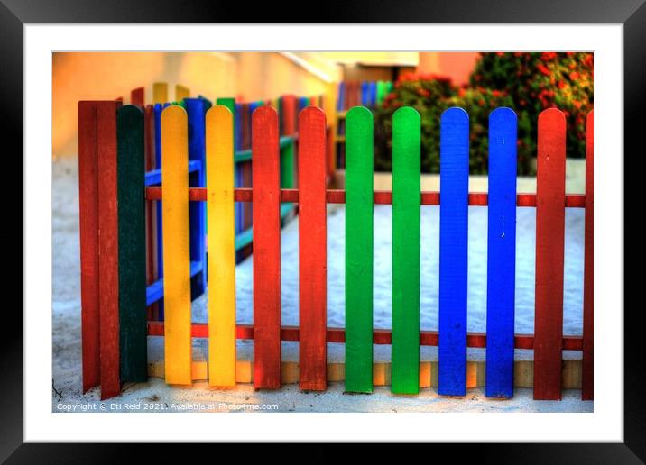 Colourful Caribbean fence Framed Mounted Print by Eti Reid