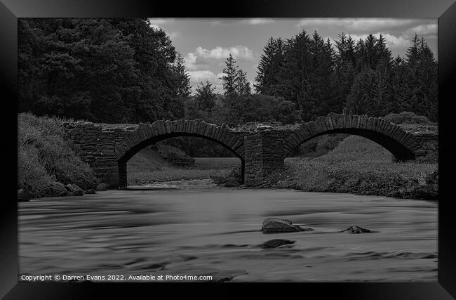 The hidden bridge. Llwyn on reservoir south wales Framed Print by Darren Evans