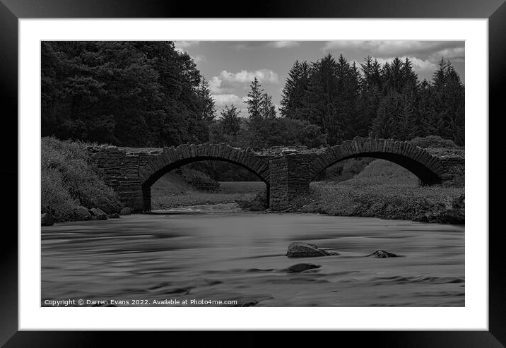 The hidden bridge. Llwyn on reservoir south wales Framed Mounted Print by Darren Evans
