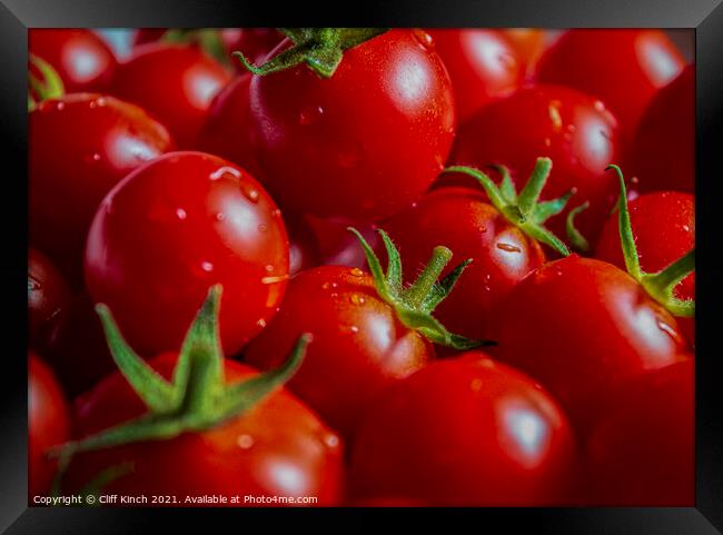 Fresh tomatoes Framed Print by Cliff Kinch