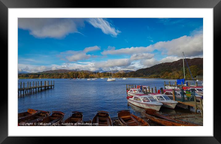 Lake Windermere from Ambleside Jetty Framed Mounted Print by Cliff Kinch
