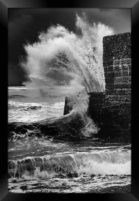 Crashing waves Framed Print by Cliff Kinch