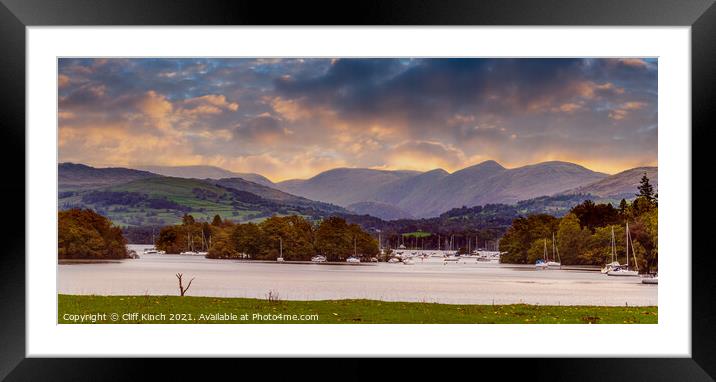 Lake Windermere from Bowness Framed Mounted Print by Cliff Kinch