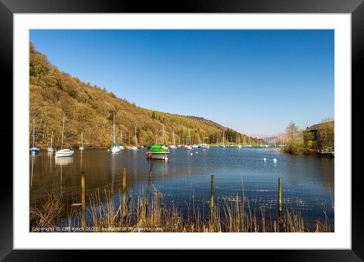 Lake Windermere from the ferry Framed Mounted Print by Cliff Kinch