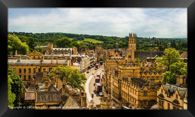 Oxford High Street Framed Print by Cliff Kinch