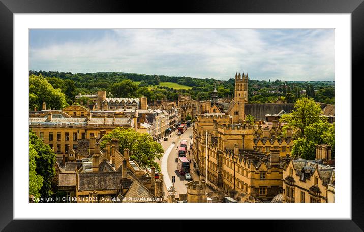 Oxford High Street Framed Mounted Print by Cliff Kinch