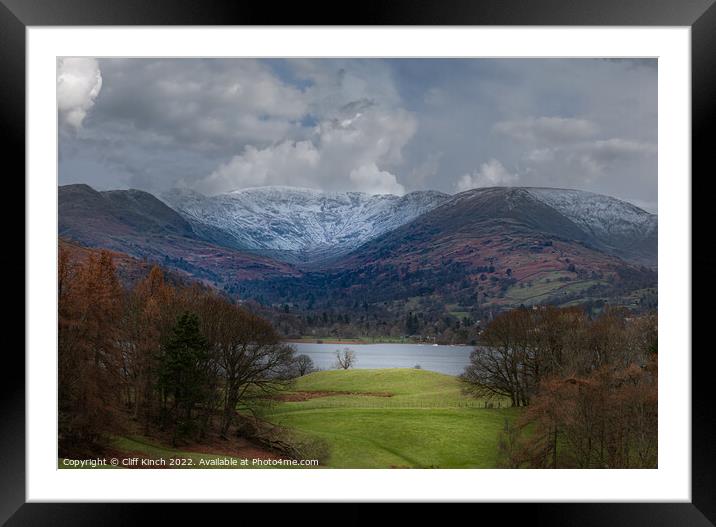 Across Lake Windermere to Wansfell Framed Mounted Print by Cliff Kinch