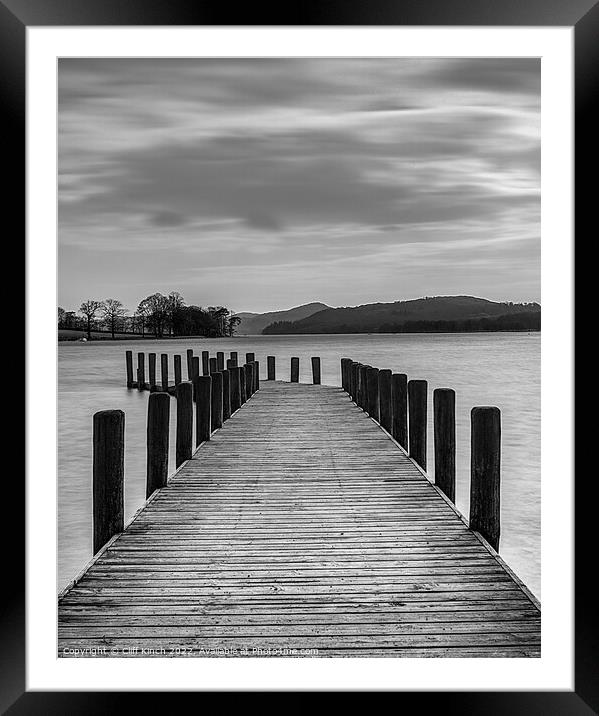 Lake Coniston Jetty  Framed Mounted Print by Cliff Kinch