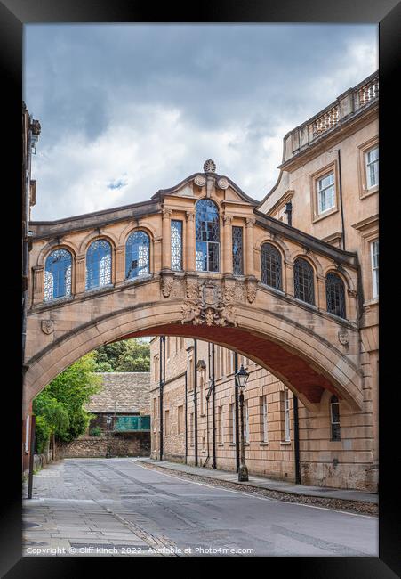 Oxford's Bridge of Sighs Framed Print by Cliff Kinch