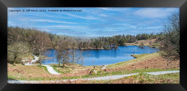 Tarn Hows panorama Framed Print by Cliff Kinch