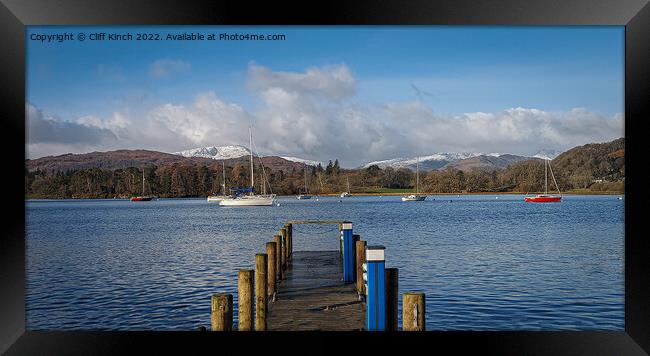 Lake District Jetty Framed Print by Cliff Kinch