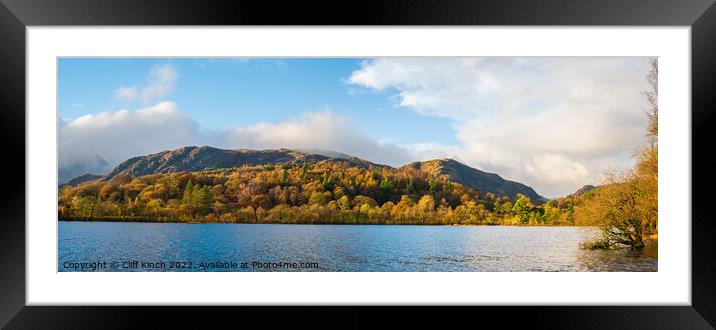 Yewdale Fells Panorama Framed Mounted Print by Cliff Kinch