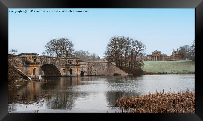 Blenheim Palace and Bridge Framed Print by Cliff Kinch