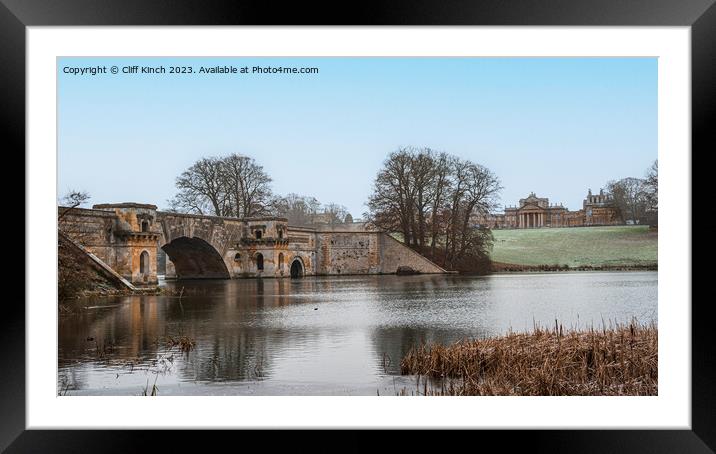 Blenheim Palace and Bridge Framed Mounted Print by Cliff Kinch
