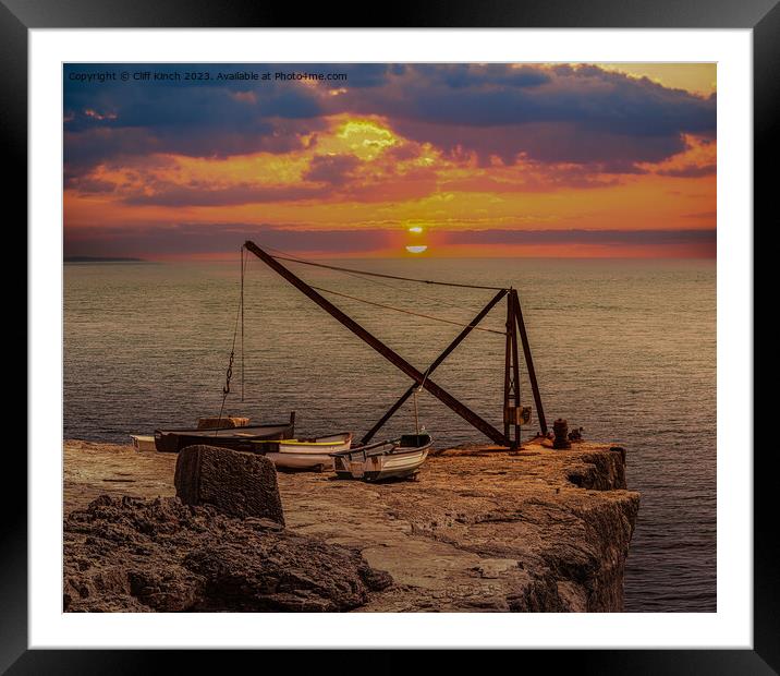 Clifftop sunset Framed Mounted Print by Cliff Kinch