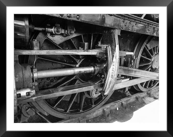 Train driving wheels  Framed Mounted Print by Cliff Kinch