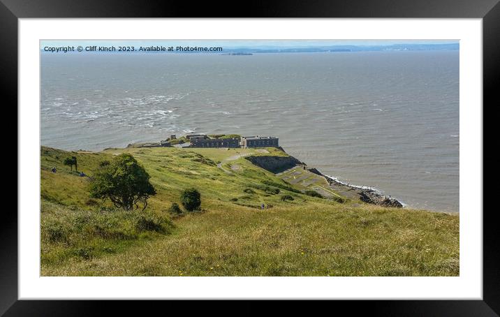 Brean Down Fort Framed Mounted Print by Cliff Kinch