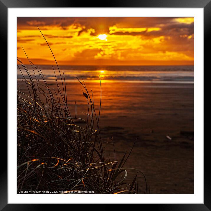 Dunes at sunset Framed Mounted Print by Cliff Kinch
