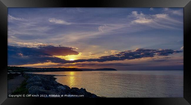 Twilight Bliss at Doniford Bay, Somerset Framed Print by Cliff Kinch