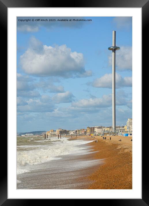 i360 tower Brighton Beach Framed Mounted Print by Cliff Kinch