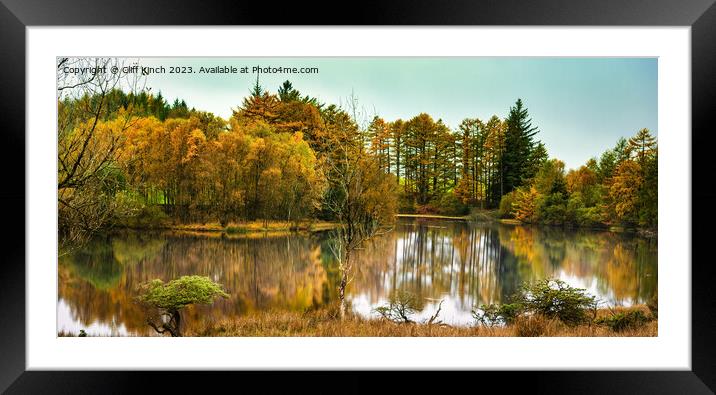 Autumn at Moss Eccles Tarn Framed Mounted Print by Cliff Kinch