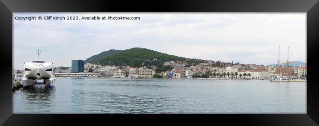 Split harbour Croatia Framed Print by Cliff Kinch