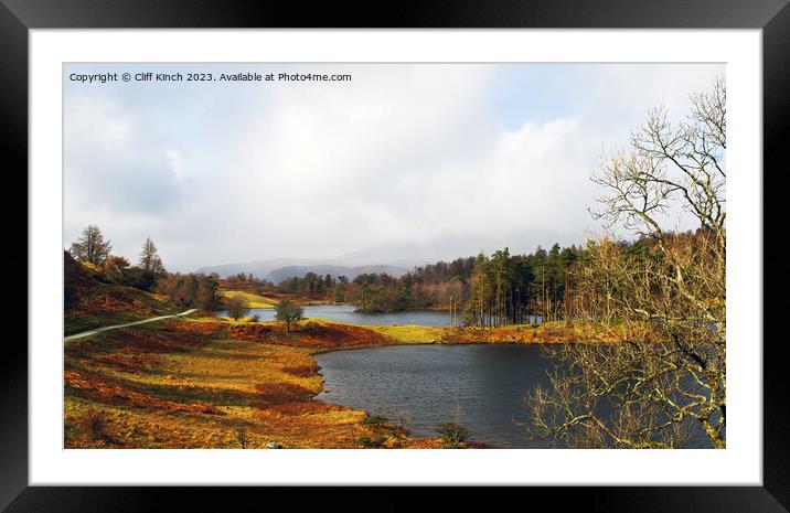 Tarn Hows Autumn Framed Mounted Print by Cliff Kinch