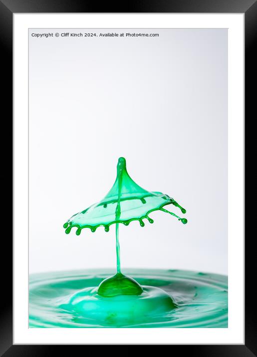 Water drop collision Framed Mounted Print by Cliff Kinch