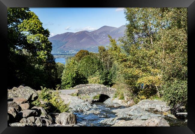 Skiddaw from Ashness Bridge Lake District Framed Print by Cliff Kinch