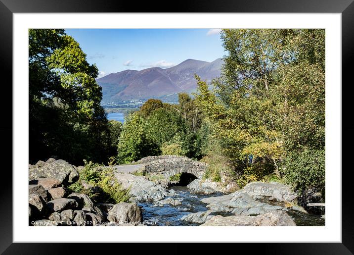 Skiddaw from Ashness Bridge Lake District Framed Mounted Print by Cliff Kinch