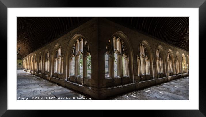Luminous halls of New College Framed Mounted Print by Cliff Kinch