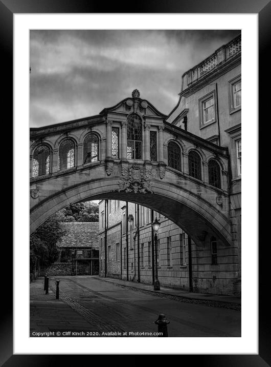 Bridge of Sighs Oxford Framed Mounted Print by Cliff Kinch