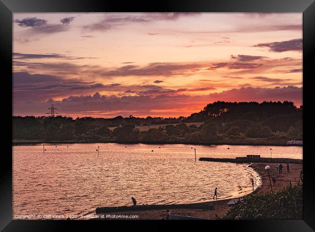 Sunset Lytchett Bay Dorset Framed Print by Cliff Kinch