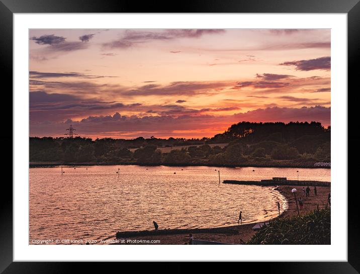 Sunset Lytchett Bay Dorset Framed Mounted Print by Cliff Kinch