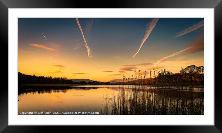 Lake District Sunset Framed Mounted Print by Cliff Kinch
