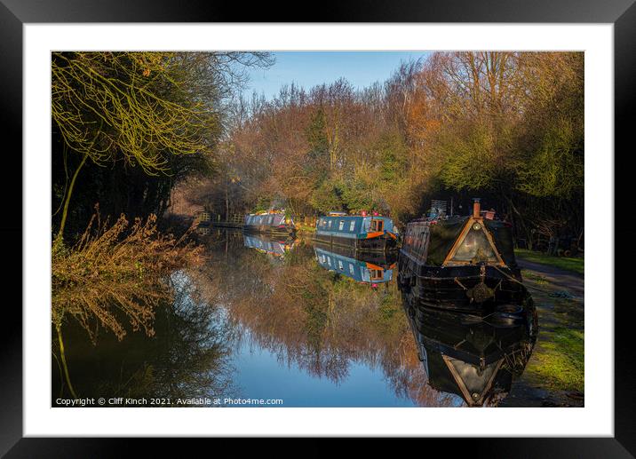 On the canal Framed Mounted Print by Cliff Kinch