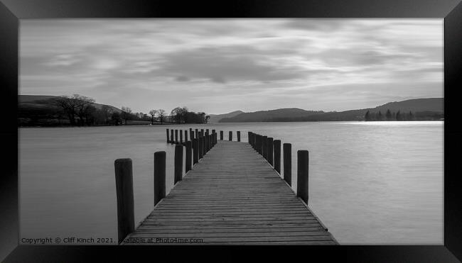 Lake Coniston Jetty  Framed Print by Cliff Kinch