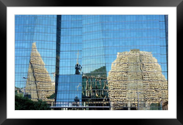 Reflections Cathedral of Sebastion - Rio de Janeir Framed Mounted Print by Mervyn Tyndall