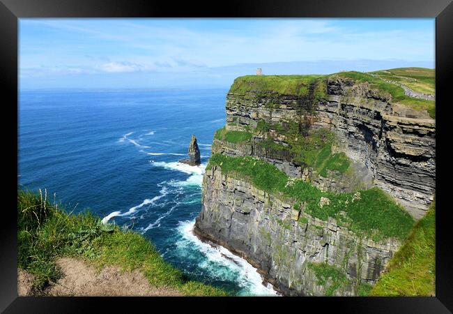 Cliffs of Moher Framed Print by Mervyn Tyndall