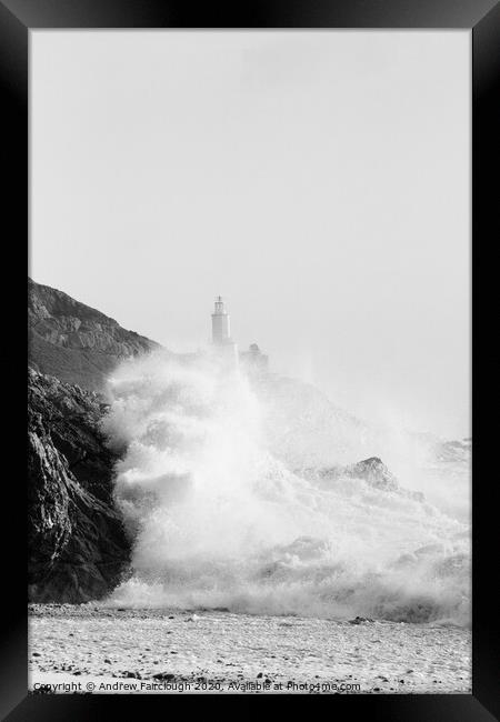Stormy Seas Framed Print by Andrew Fairclough